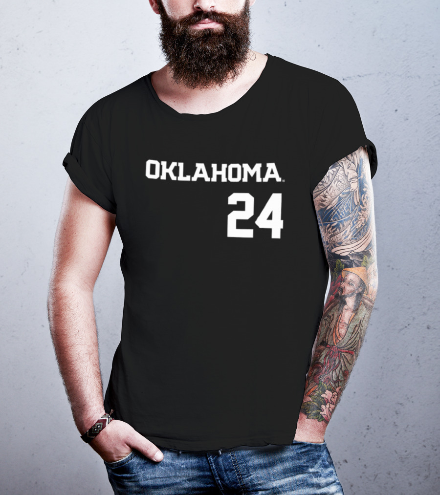 Oklahoma 24 Audrey Lowry Sooners Softball Name And Number Two Sided T-Shirt