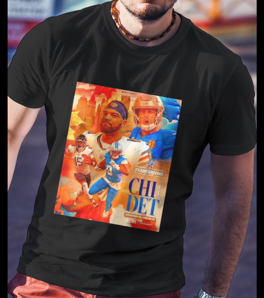 NFL Thanksgiving Day Game Chicago Bears Vs Detroit Lions Nov 26 CBS Sports T-Shirt