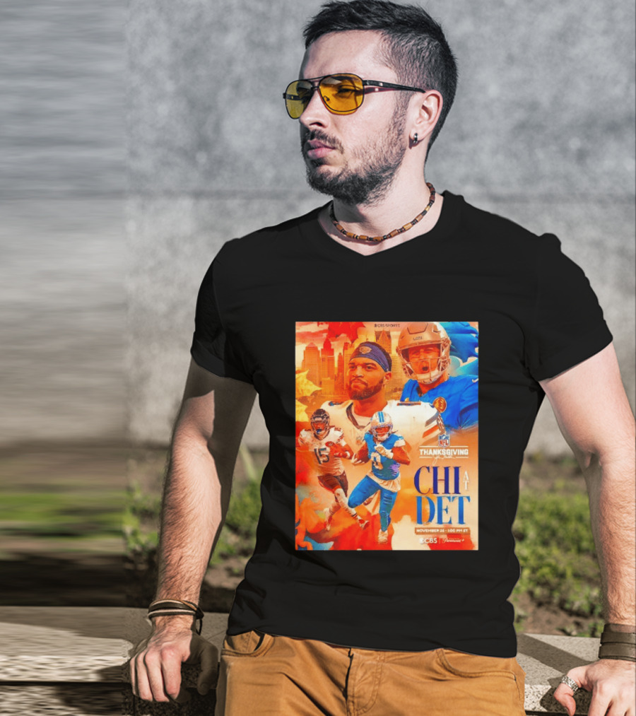 NFL Thanksgiving Day Game Chicago Bears Vs Detroit Lions Nov 26 CBS Sports T-Shirt