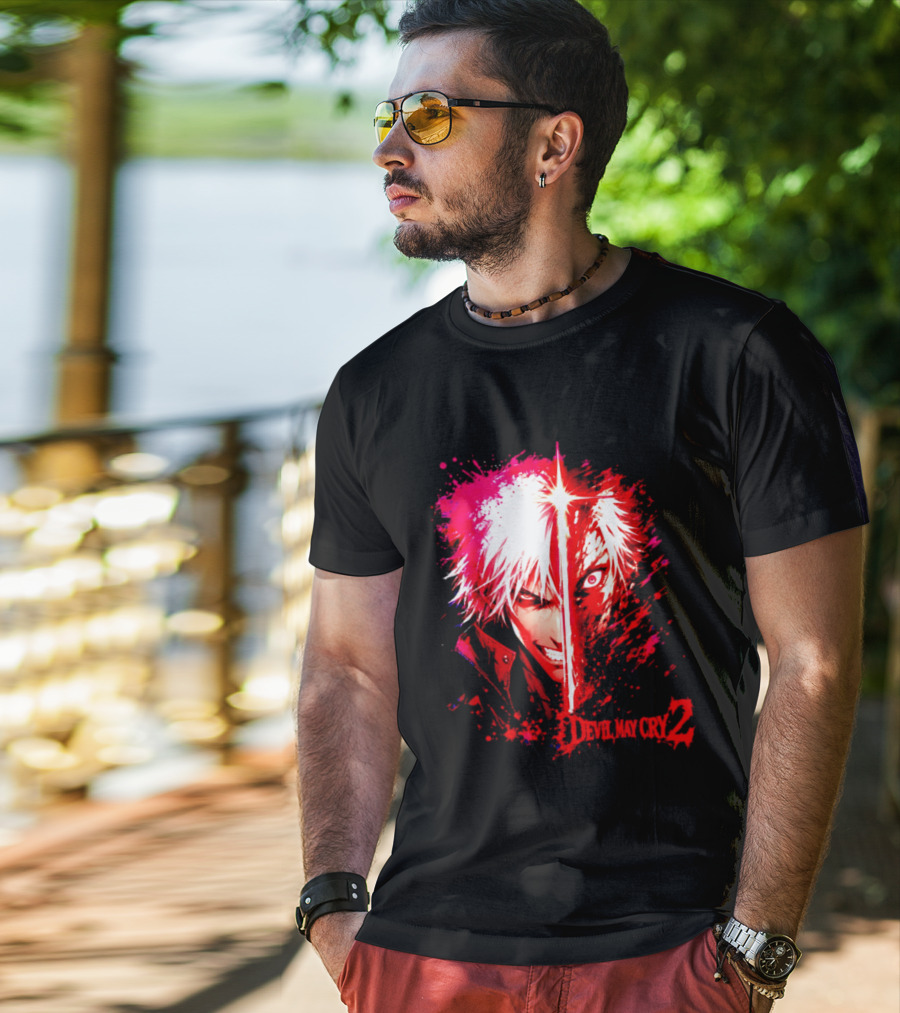 Devil May Cry 2 Dante Half Face Split T-Shirt