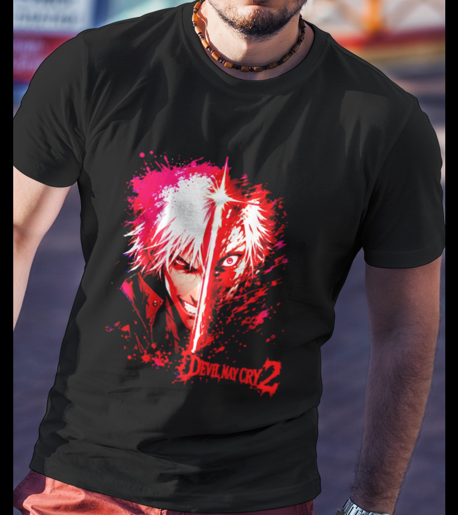 Devil May Cry 2 Dante Half Face Split T-Shirt