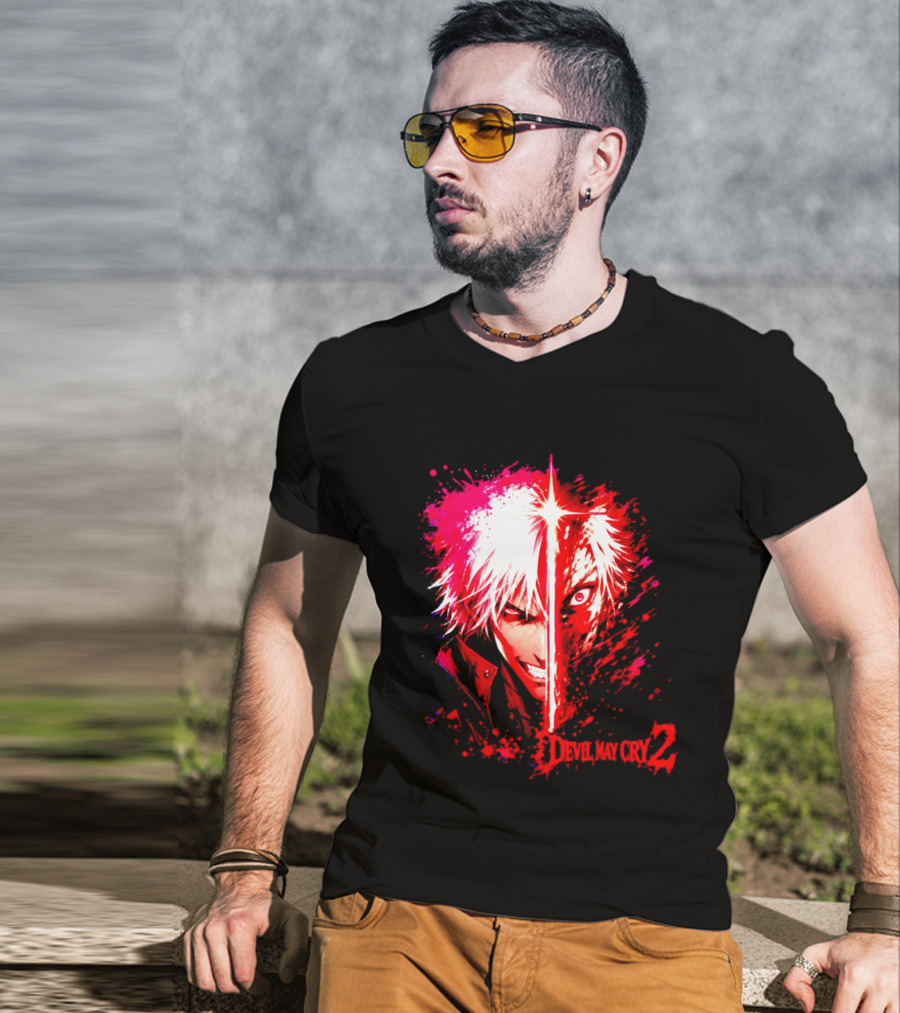Devil May Cry 2 Dante Half Face Split T-Shirt