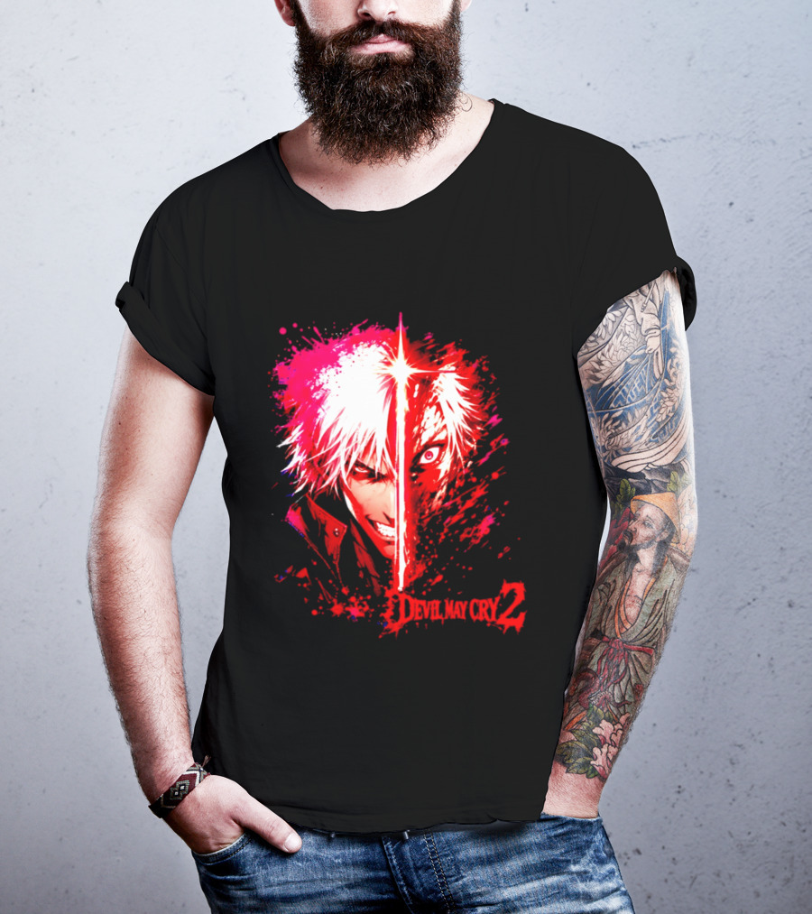 Devil May Cry 2 Dante Half Face Split T-Shirt