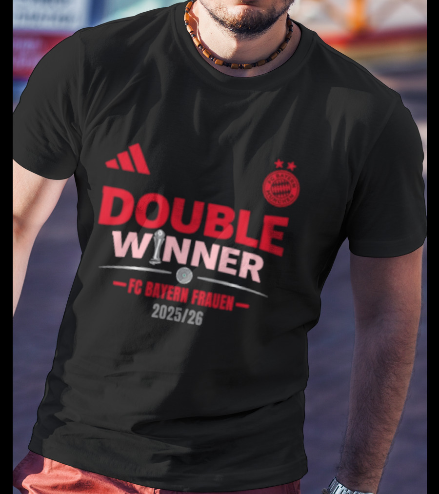 Double Winner FC Bayern Frauen 2025 26 Bundesliga Champions T-Shirt