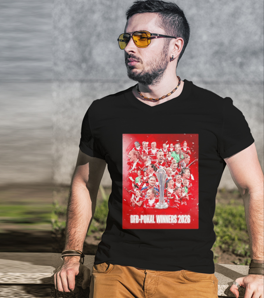 FC Bayern Frauen DFB Pokal Winners 2026 Celebration Montage T-Shirt