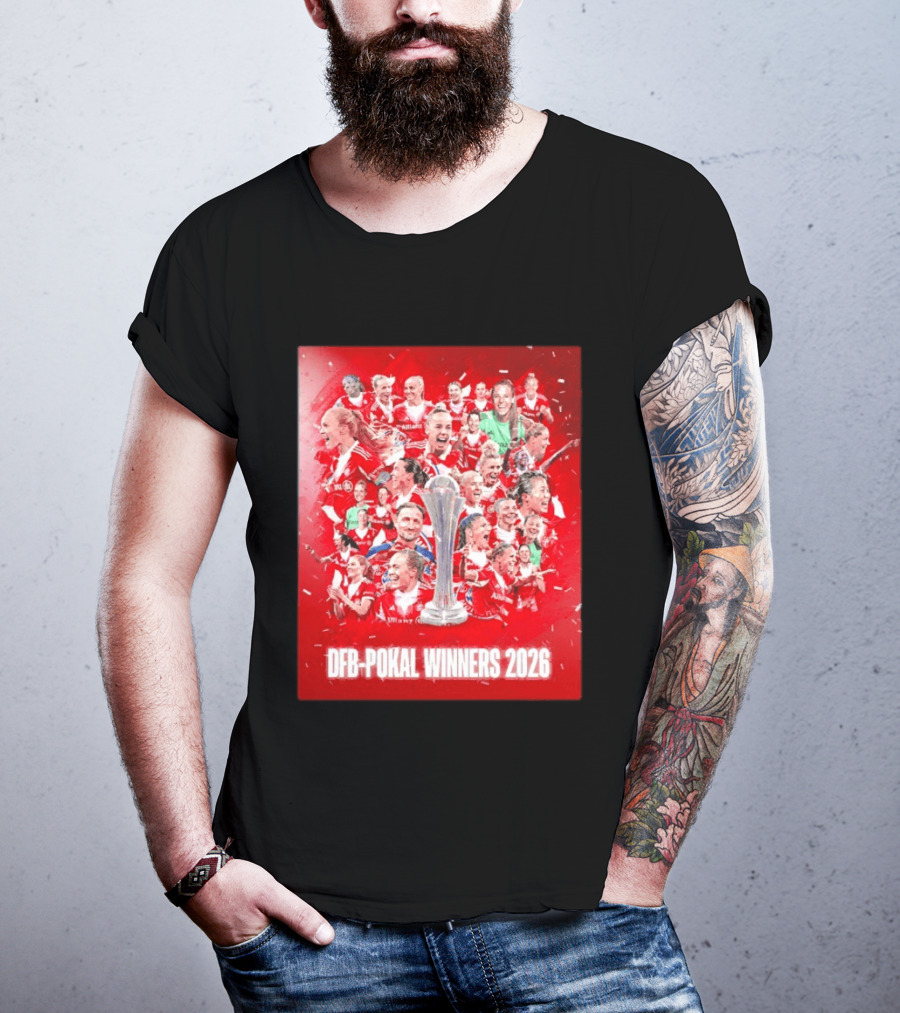 FC Bayern Frauen DFB Pokal Winners 2026 Celebration Montage T-Shirt