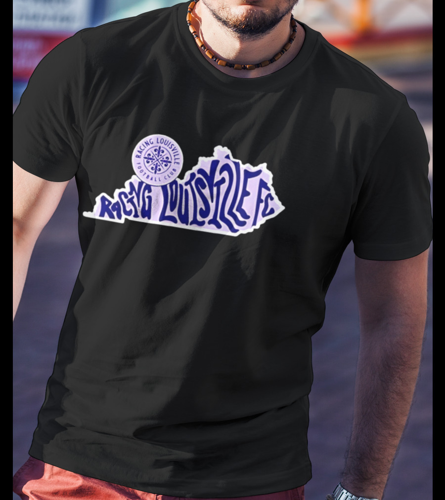 Racing Louisville FC Groovy Team State Kentucky Map T-Shirt