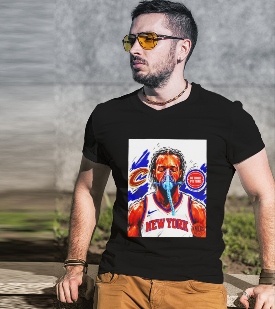 New York Knicks Jalen Brunson Vs Detroit Pistons Cleveland Cavaliers Matchup Knicks Mexico T-Shirt