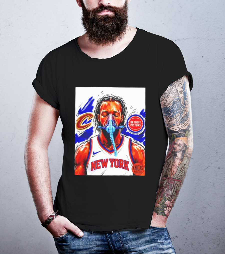 New York Knicks Jalen Brunson Vs Detroit Pistons Cleveland Cavaliers Matchup Knicks Mexico T-Shirt