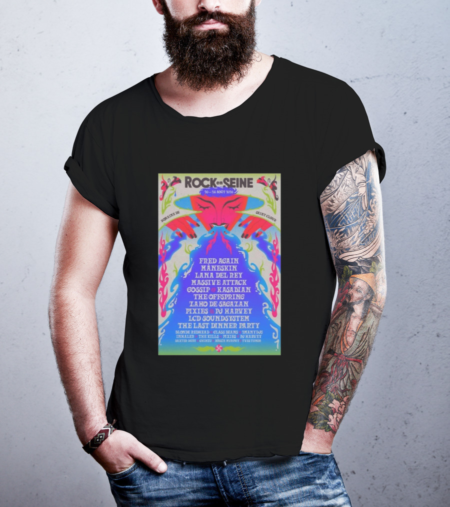 ROCK EN SEINE 2026 Program Domaine De Saint Cloud Lana Del Rey LCD Soundsystem T-Shirt