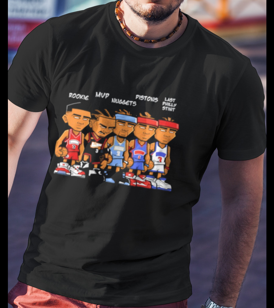 Rookie MVP Nuggets Pistons Last Philly Stint Iverson Career T-Shirt