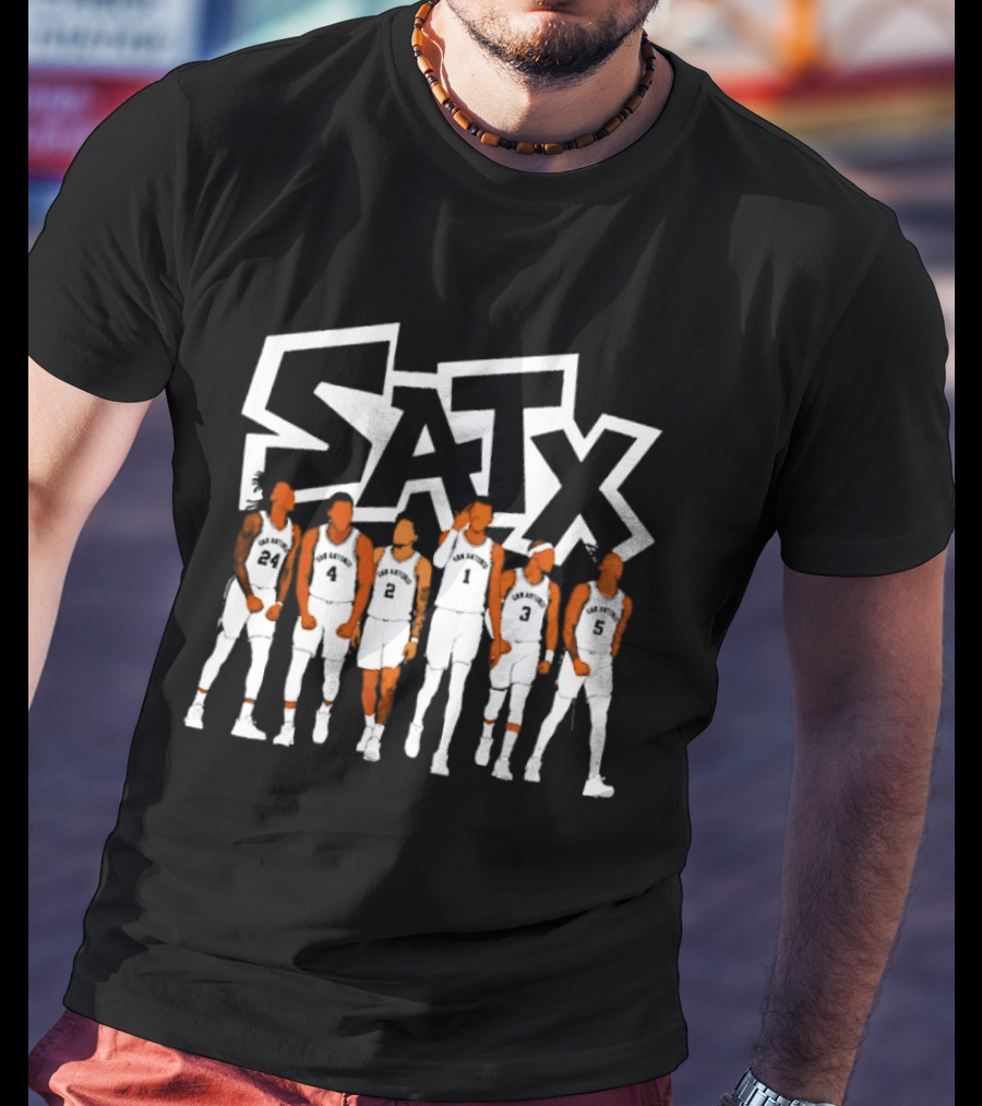 SATX San Antonio Spurs Basketball Players Team Sports T-Shirt