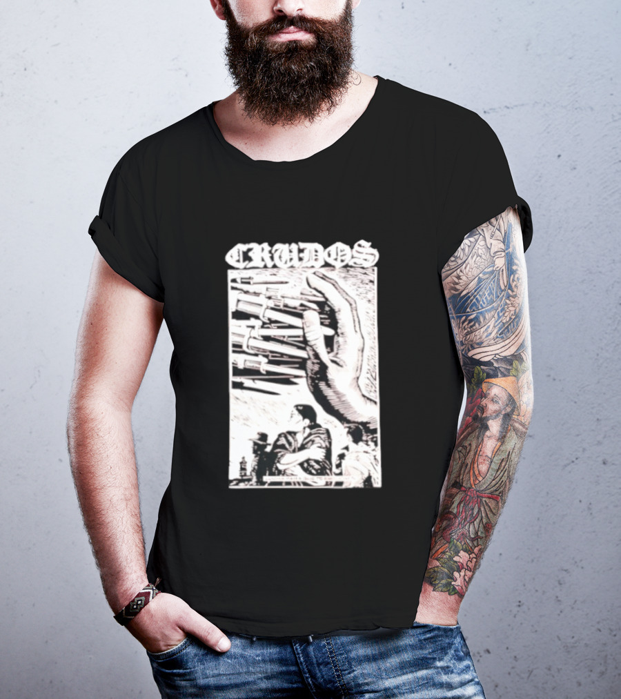 Crudos Lucha Para Powerful Activist Imagery With Raised Fist And Unity T-Shirt