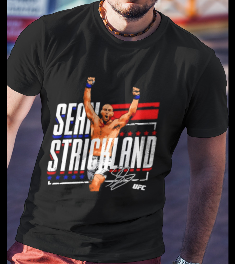 Sean Strickland UFC Fighter Star Signature Graphic UFC T-Shirt