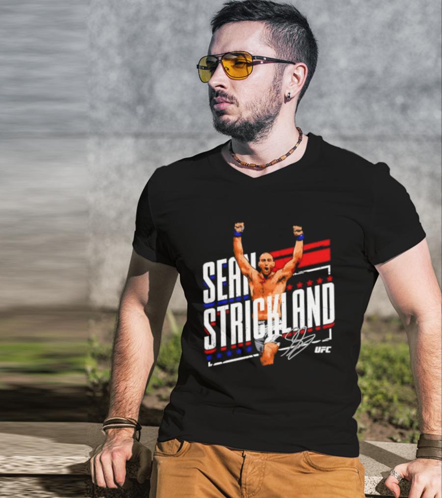 Sean Strickland UFC Fighter Star Signature Graphic UFC T-Shirt