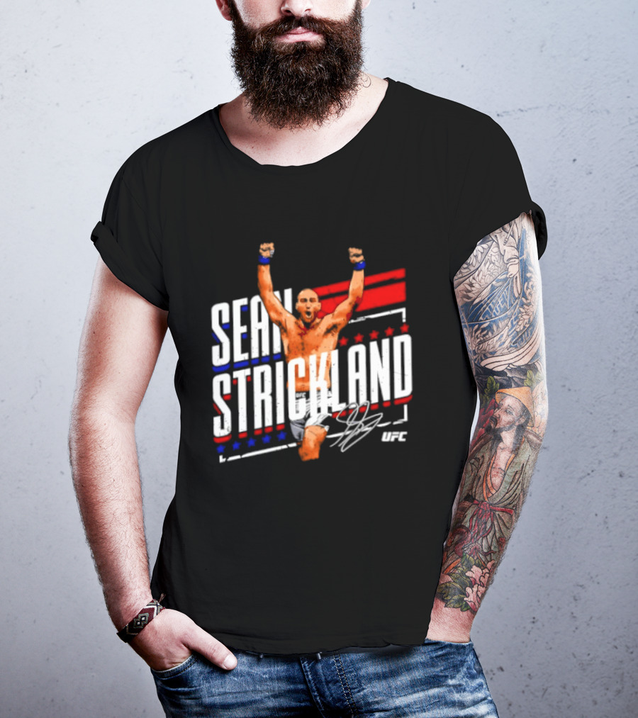 Sean Strickland UFC Fighter Star Signature Graphic UFC T-Shirt