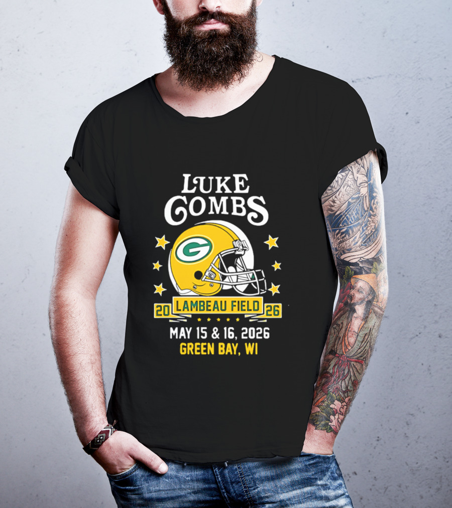 Luke Combs Green Bay Packers Tour 2026 Lambeau Field May 15 16 Green Bay WI T-Shirt