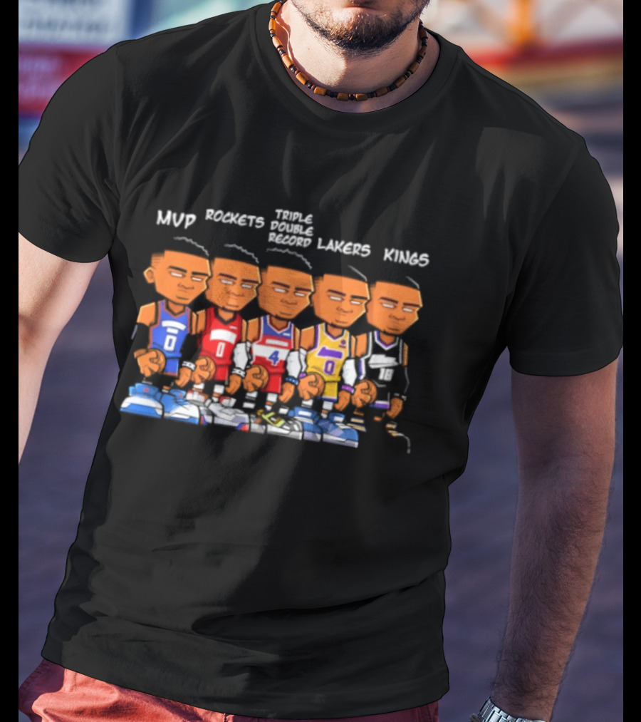 Thunder MVP Rockets Triple Double Record Lakers Kings Westbrook Career T-Shirt