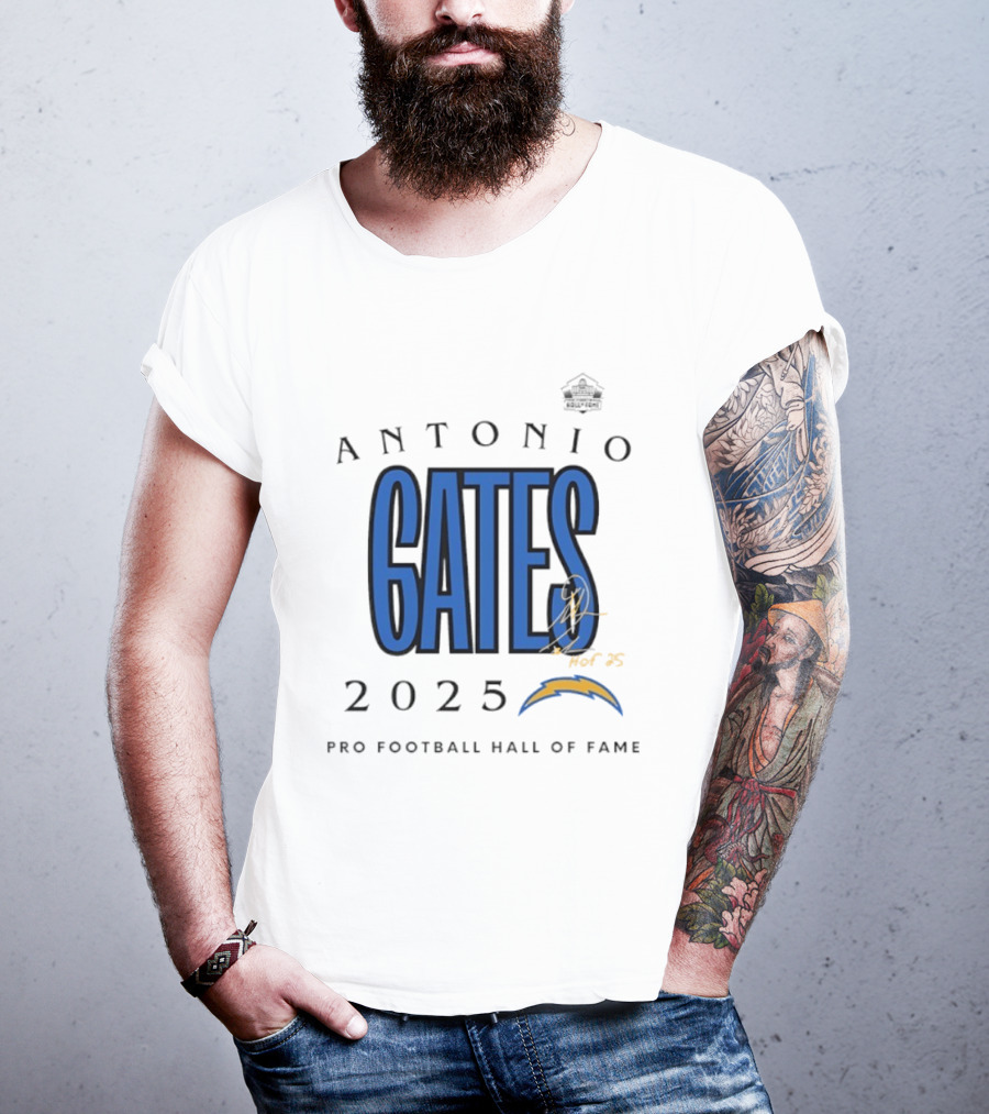 Antonio Gates Los Angeles Chargers Pro Football Hall Of Fame 2025 T-Shirt