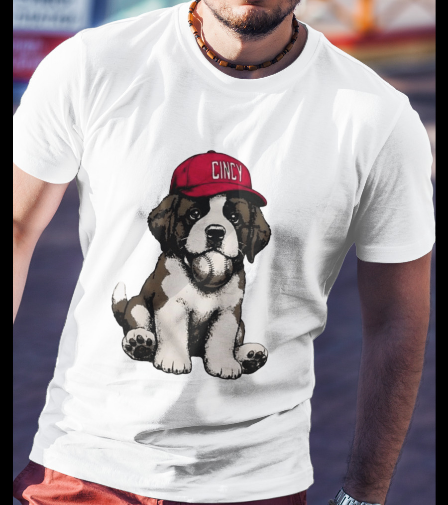 Cincinnati Reds Cincy Puppy Baseball Hat T-Shirt