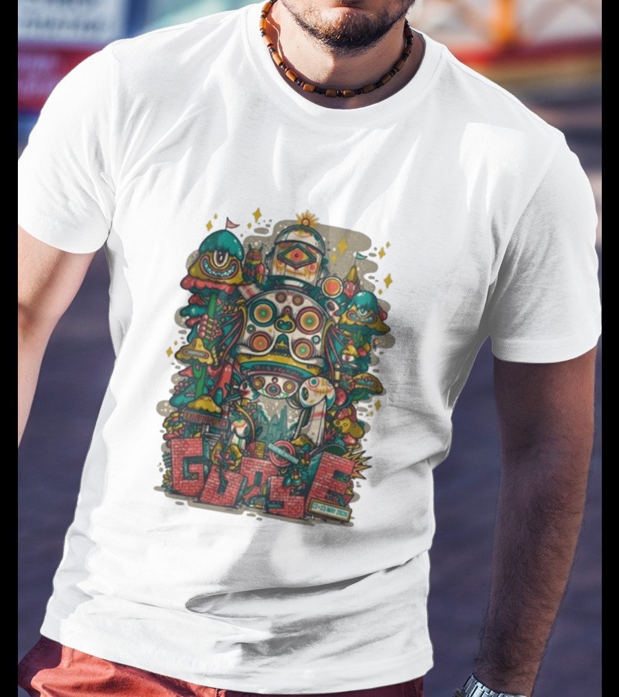Goose London UK Tour May 22 23 2026 Psychedelic Robot Mushroom T-Shirt