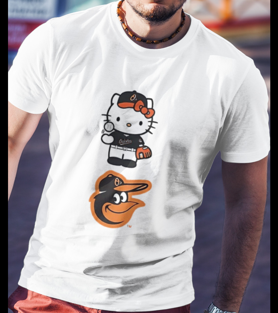 Hello Kitty Baltimore Orioles Baseball Fan Merchandise T-Shirt