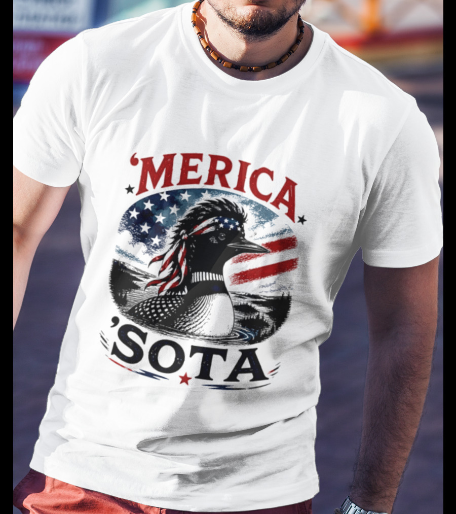Merica 'Sota Loon Stars Stripes American Flag T-Shirt