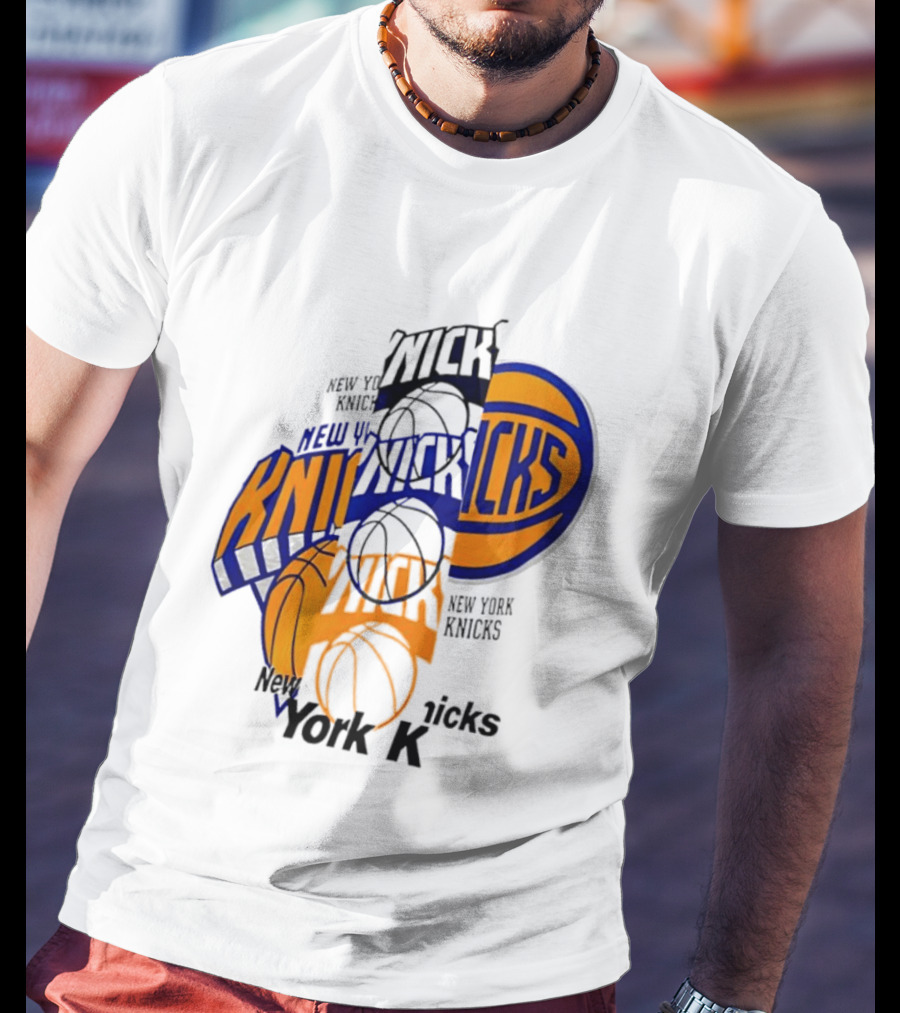 New York Knicks Basketball Collage Fragmented T-Shirt