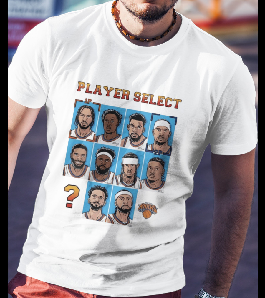 New York Knicks Player Select Collage With Iconic Team Logo And Player Portraits T-Shirt