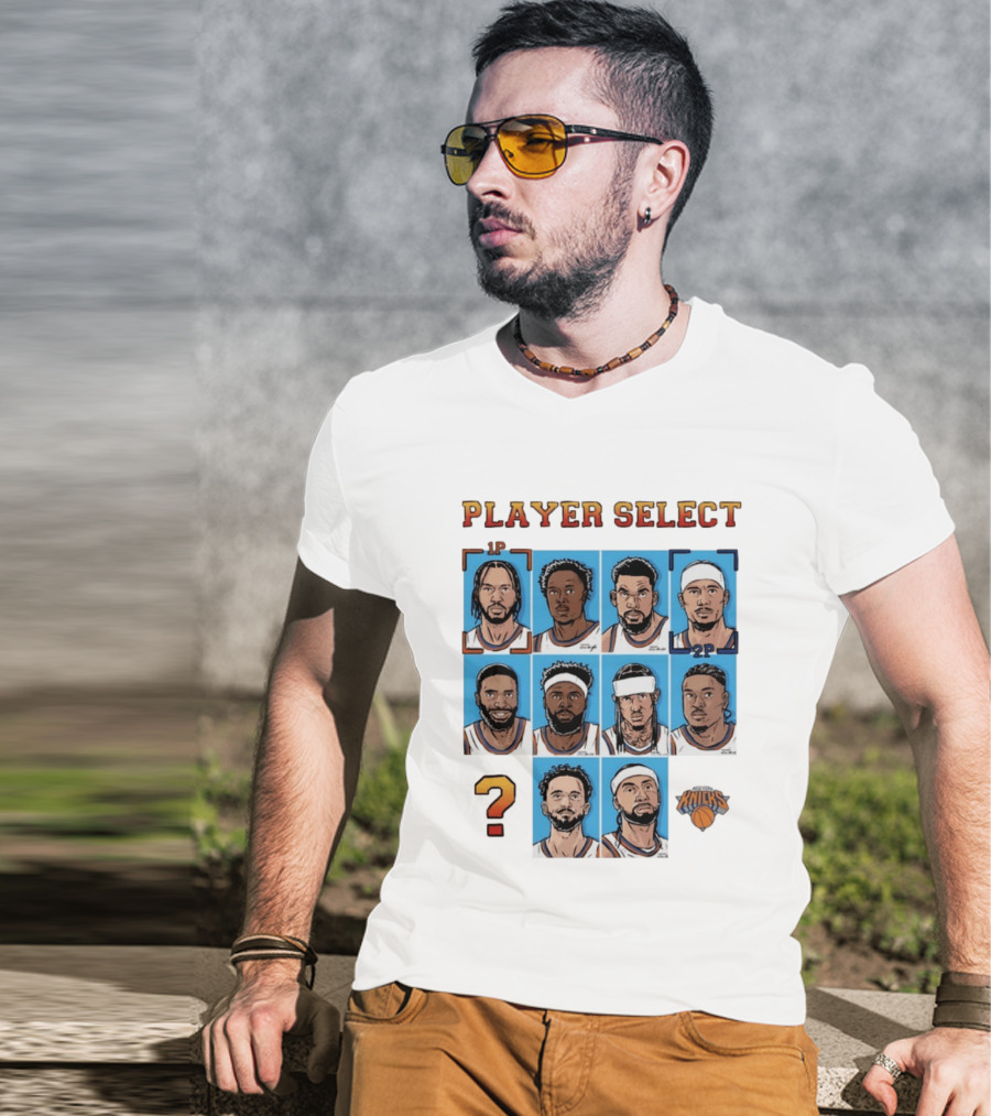 New York Knicks Player Select Collage With Iconic Team Logo And Player Portraits T-Shirt