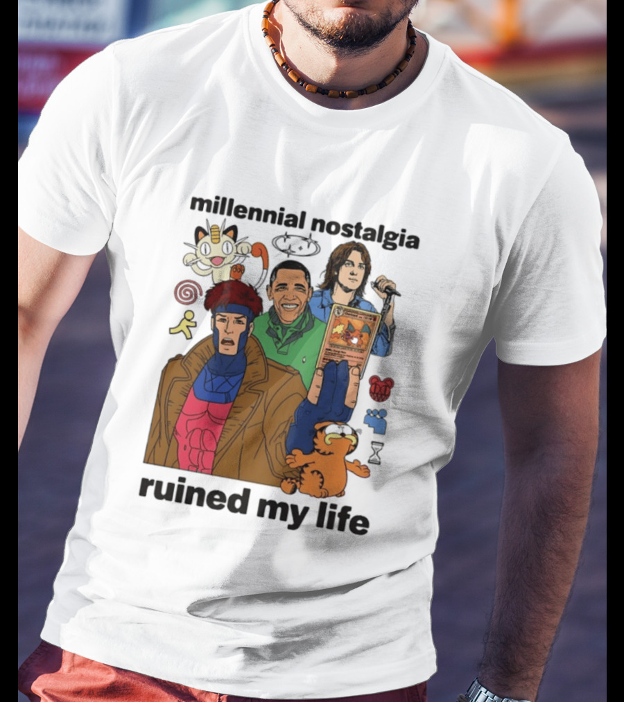 Millennial Nostalgia Obama Gambit Pokémon Yu Gi Oh Ruined My Life T-Shirt