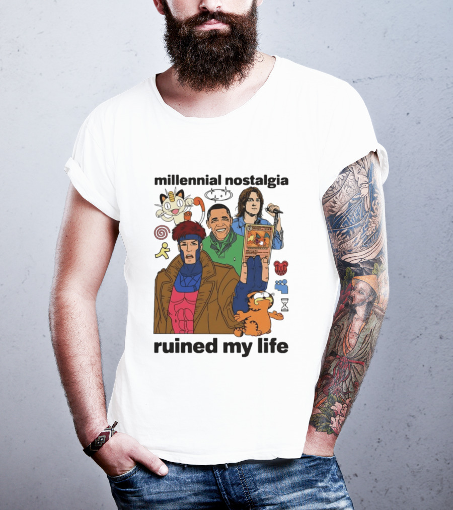 Millennial Nostalgia Obama Gambit Pokémon Yu Gi Oh Ruined My Life T-Shirt