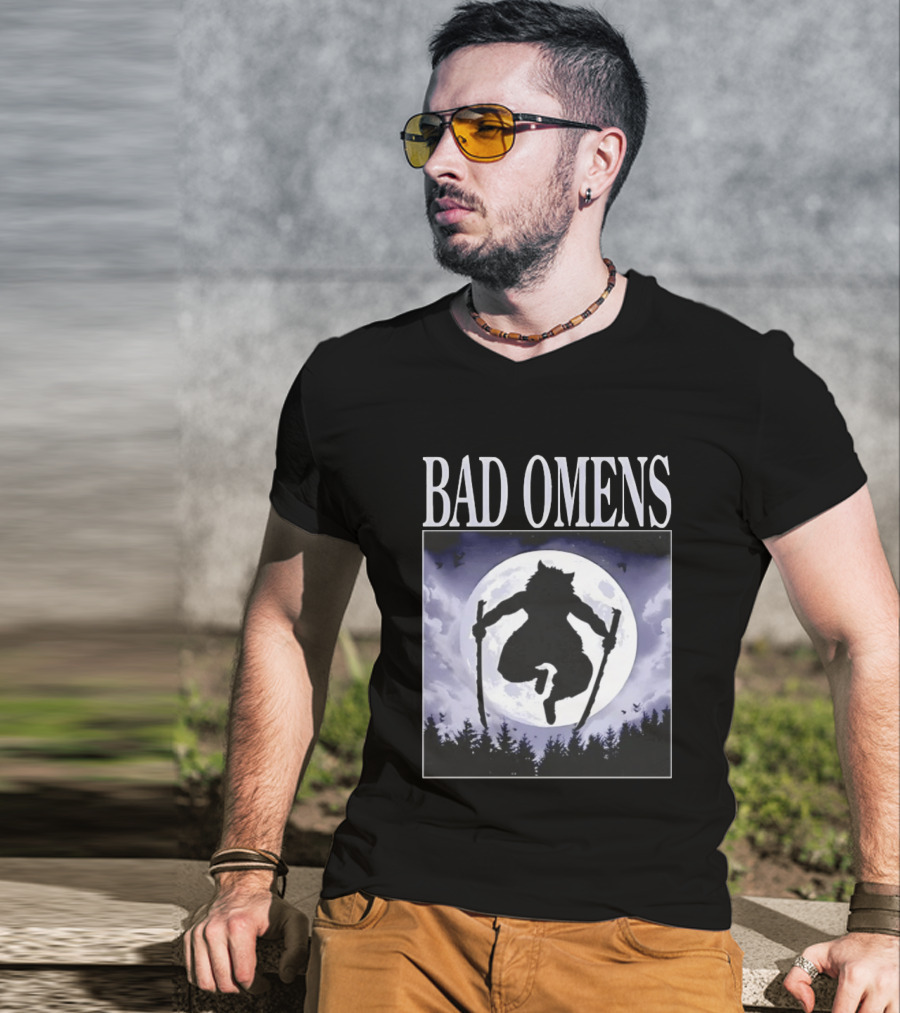 Bad Omens Demon Slayer Moonlit Warrior Scene T-Shirt