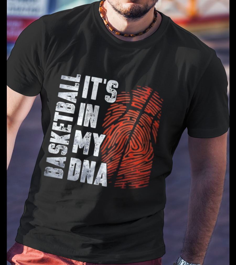 Basketball It's In My DNA Fingerprint T-Shirt
