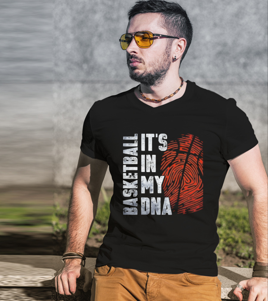 Basketball It's In My DNA Fingerprint T-Shirt