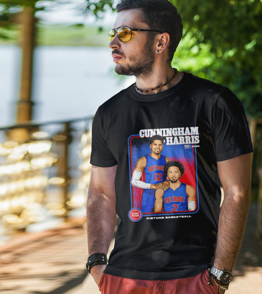 Cunningham Harris 500 Level Onepa Detroit Pistons Basketball T-Shirt