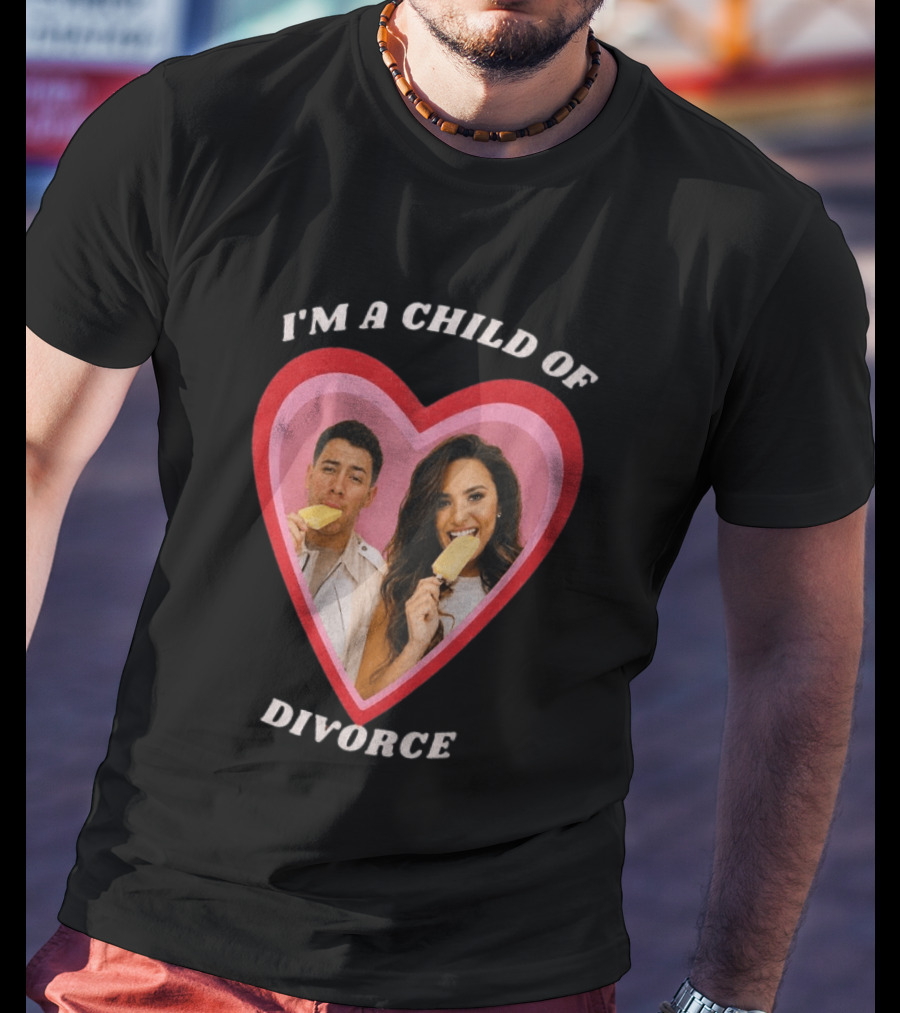 I'm A Child Of Divorce Nick Jonas Demi Lovato Heart Popsicle Image T-Shirt