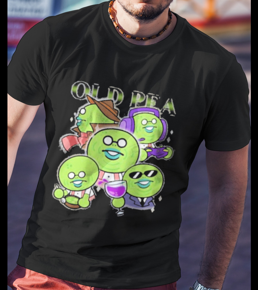 Chikn Nuggit Old Pea Glam Cartoon Characters With Sunglasses And Headphones T-Shirt