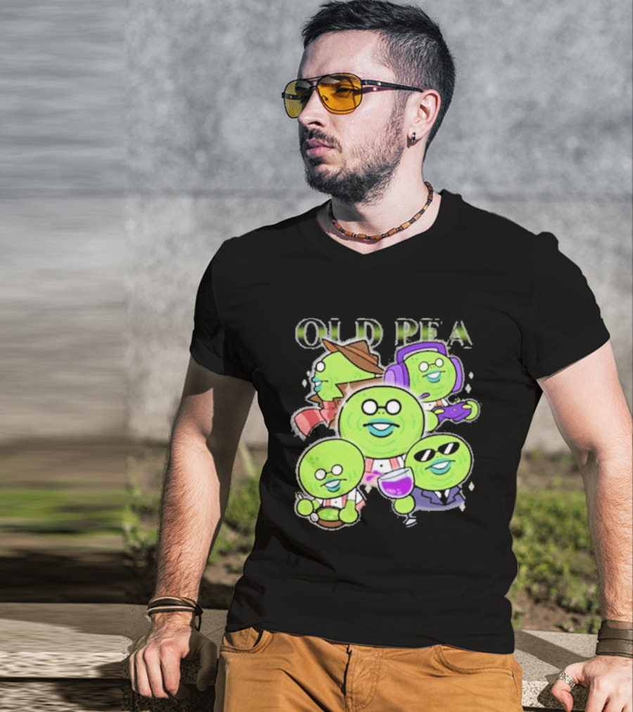 Chikn Nuggit Old Pea Glam Cartoon Characters With Sunglasses And Headphones T-Shirt