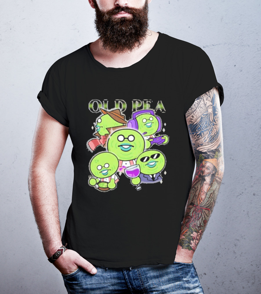 Chikn Nuggit Old Pea Glam Cartoon Characters With Sunglasses And Headphones T-Shirt