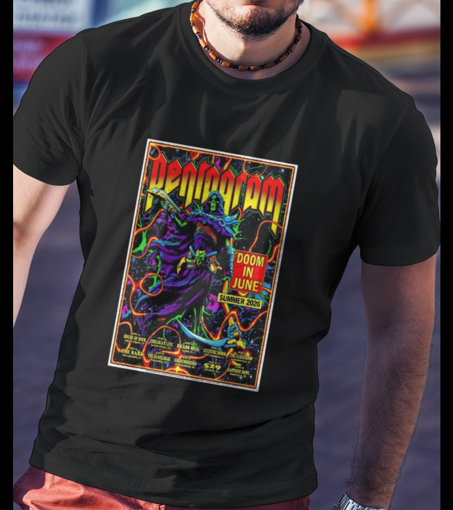 Pentagram Doom In June Summer 2026 Tour House Of Rock Chelsea's Live Brass T-Shirt