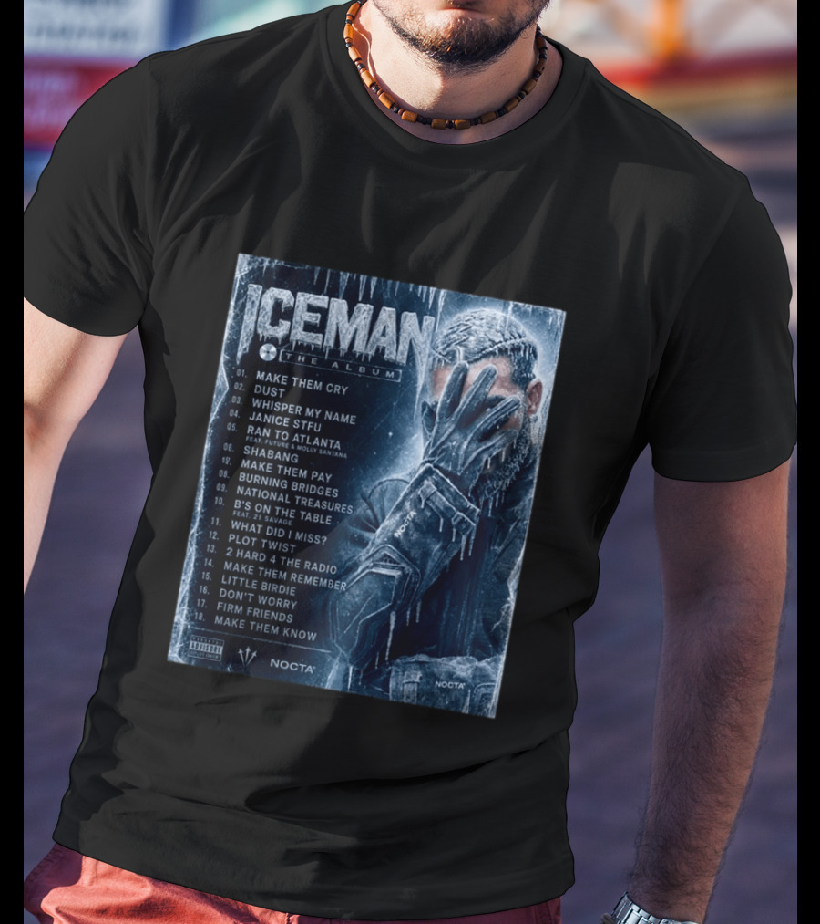 ICEMAN The Album Make Them Cry Whisper My Name Ran To Atlanta National Treasures Nocta Drake Tracklist T-Shirt