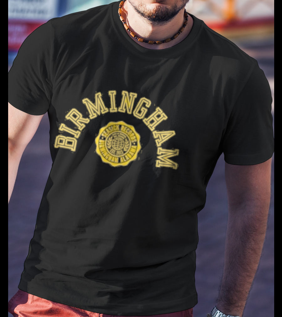 Birmingham Seasick Records Circular Badge Yellow T-Shirt