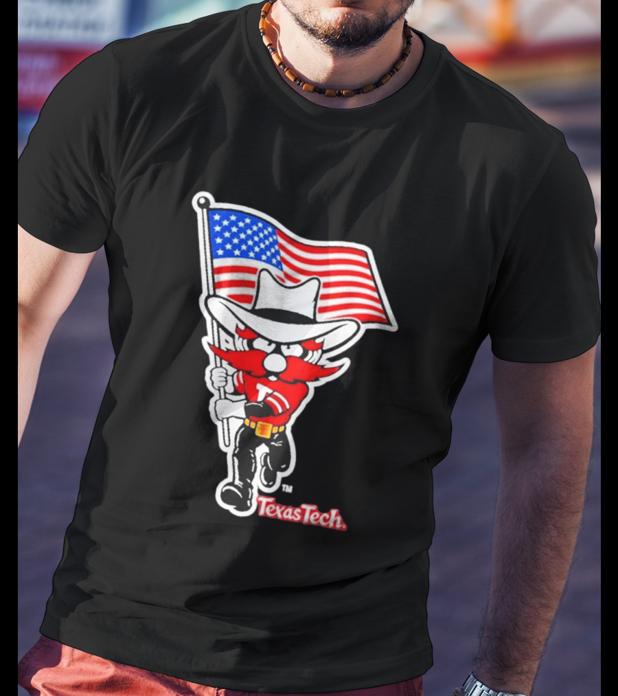 Texas Tech Red Raiders USA Flag Raider Red T-Shirt