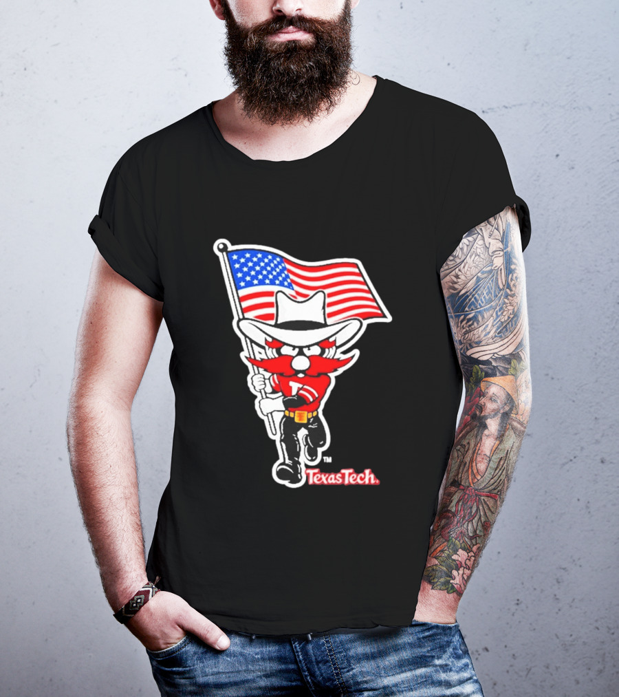 Texas Tech Red Raiders USA Flag Raider Red T-Shirt