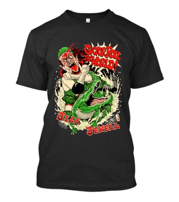 Gator Roll The World Jiah Jewell Wrestling Alligator Comic T-Shirt
