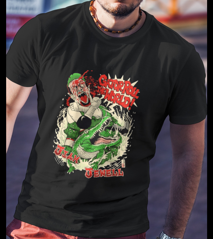 Gator Roll The World Jiah Jewell Wrestling Alligator Comic T-Shirt
