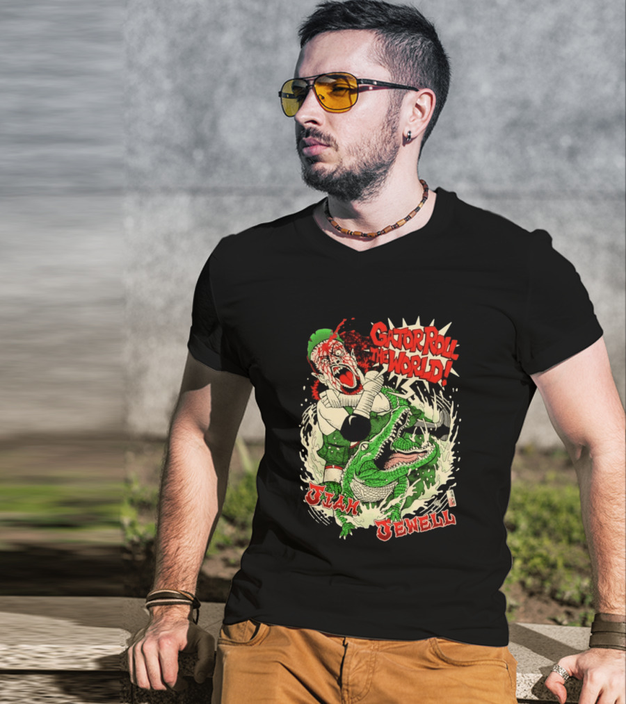 Gator Roll The World Jiah Jewell Wrestling Alligator Comic T-Shirt