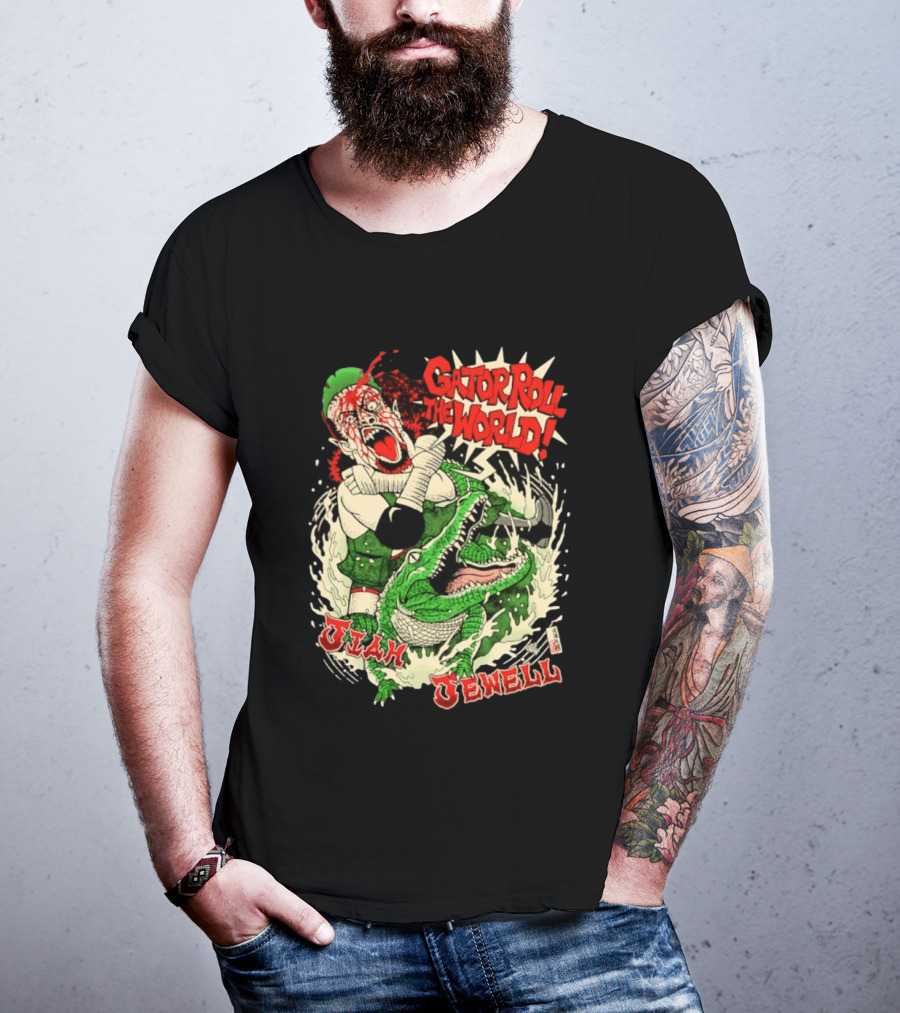 Gator Roll The World Jiah Jewell Wrestling Alligator Comic T-Shirt