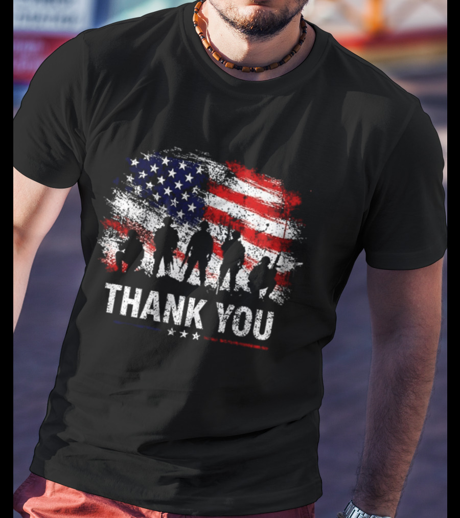 Thank You For Your Service American Flag Military T-Shirt
